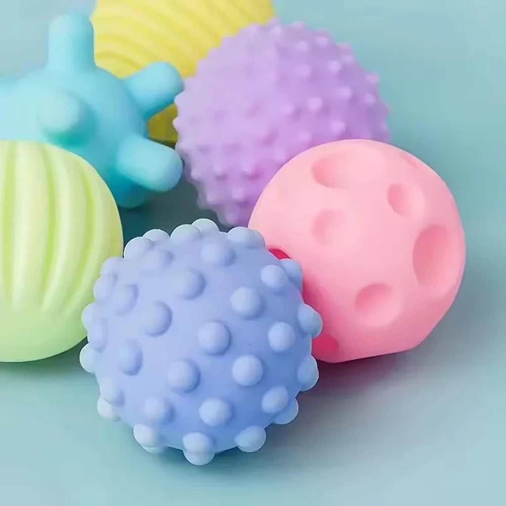 6Pcs Textured Multi Ball Set Develop baby Tactile Senses Toy Baby Touch Hand Ball Toys Children Training Ball Massage Soft Balls