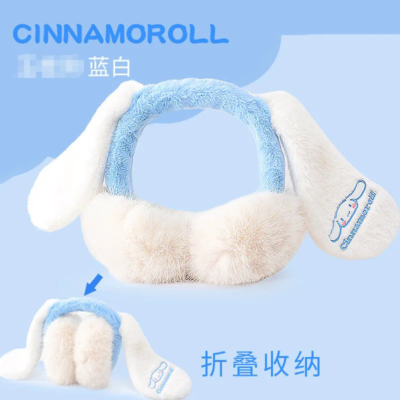 Kuromi Cinnamoroll Melody Plush Earmuffs Girls New Anime Ear Cover for Winter Kids Outdoors Warm Ear Muffs Children Xmas Gift