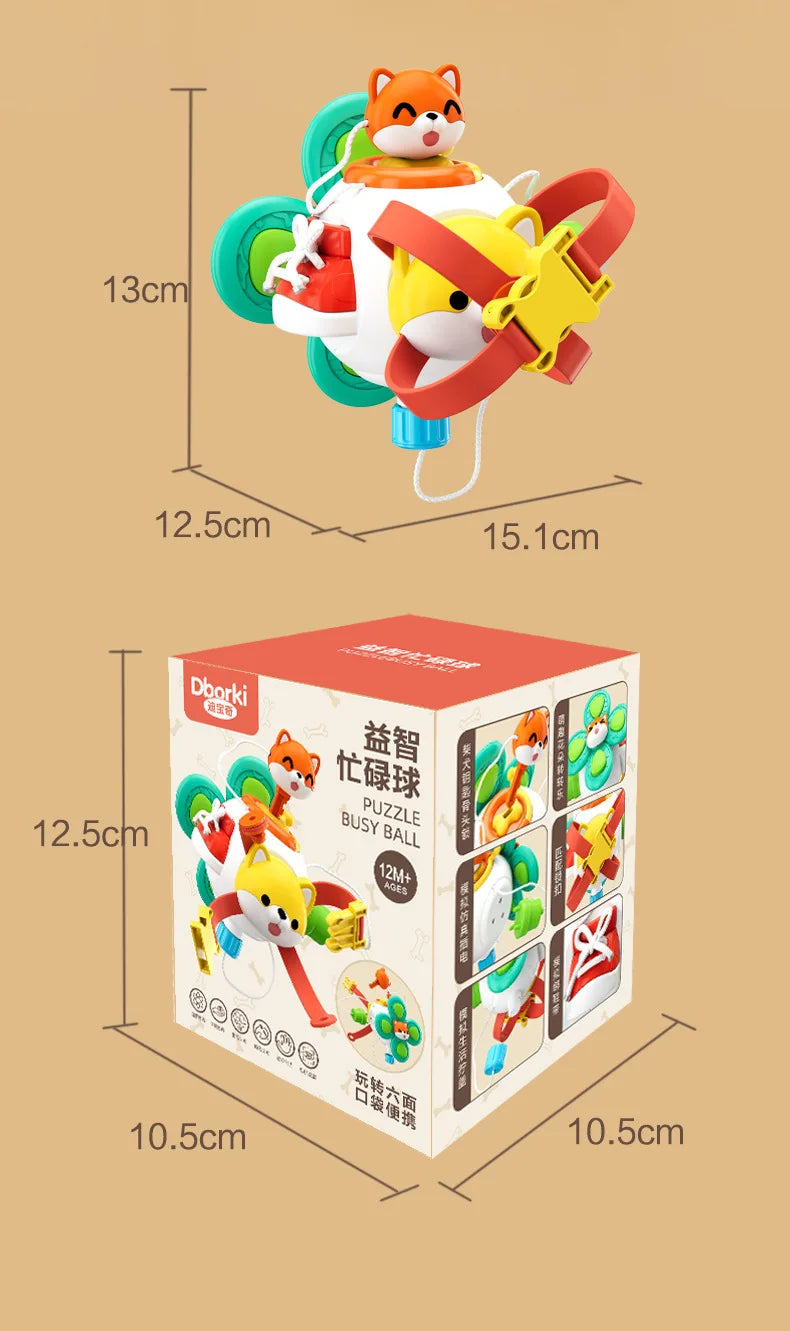 Montessori Sensory Toys Baby Busy Cube Activity Travel Toy Educational Learning Fidget Toys for Fine Motor Skills Children Gift