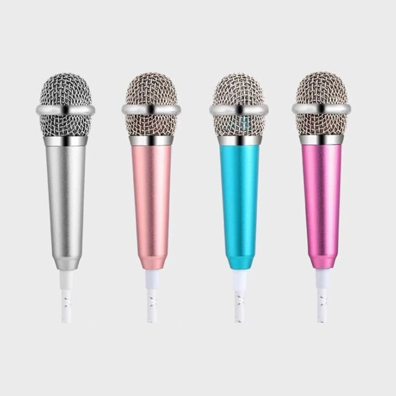 Microphone 3.5mm Stereo Studio Mic KTV Karaoke Mini Microphone With Earphone For Smart Phone Laptop PC Desktop Handheld Audio