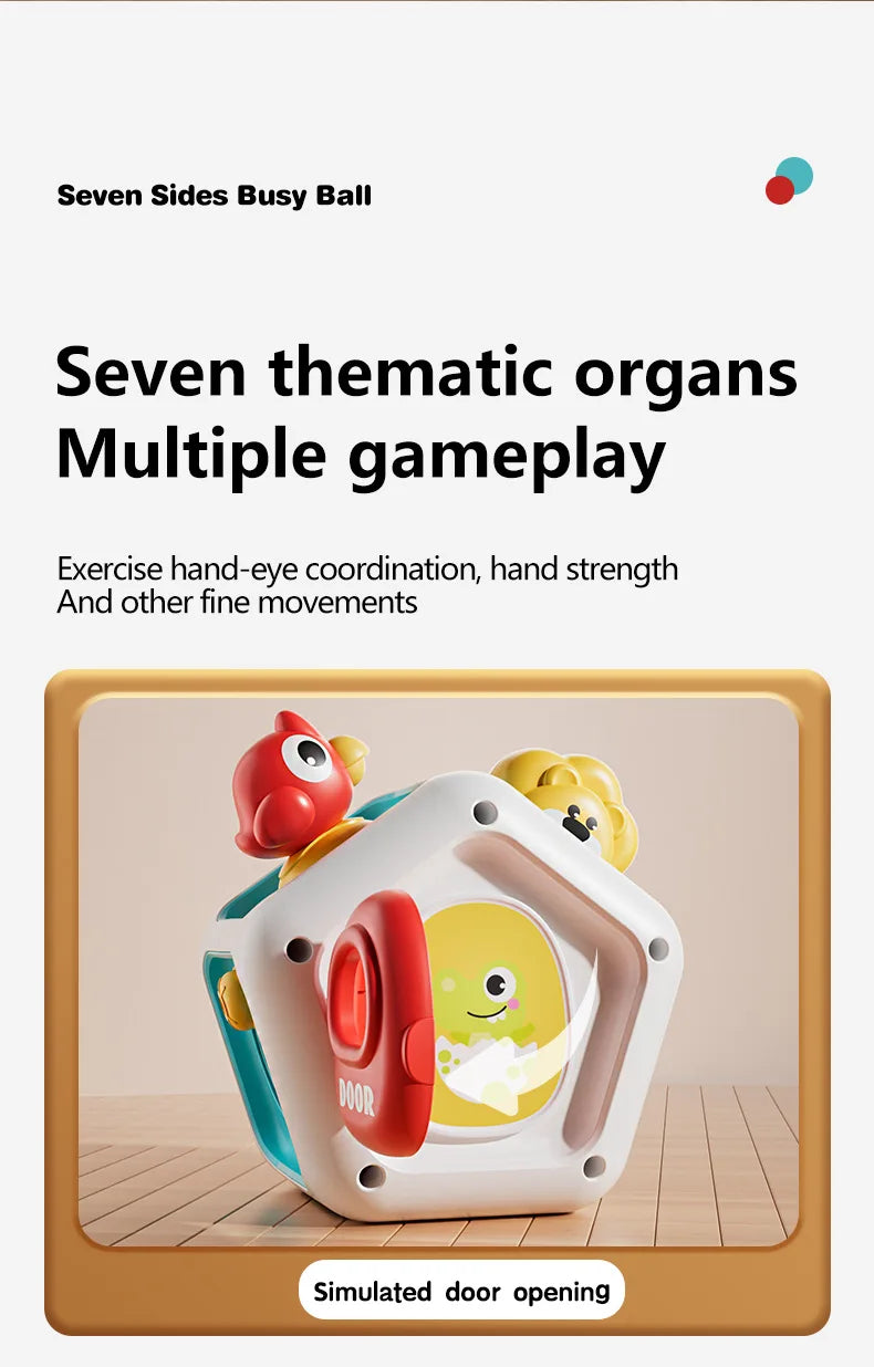 Montessori Sensory Toys Baby Busy Cube Activity Travel Toy Educational Learning Fidget Toys for Fine Motor Skills Children Gift