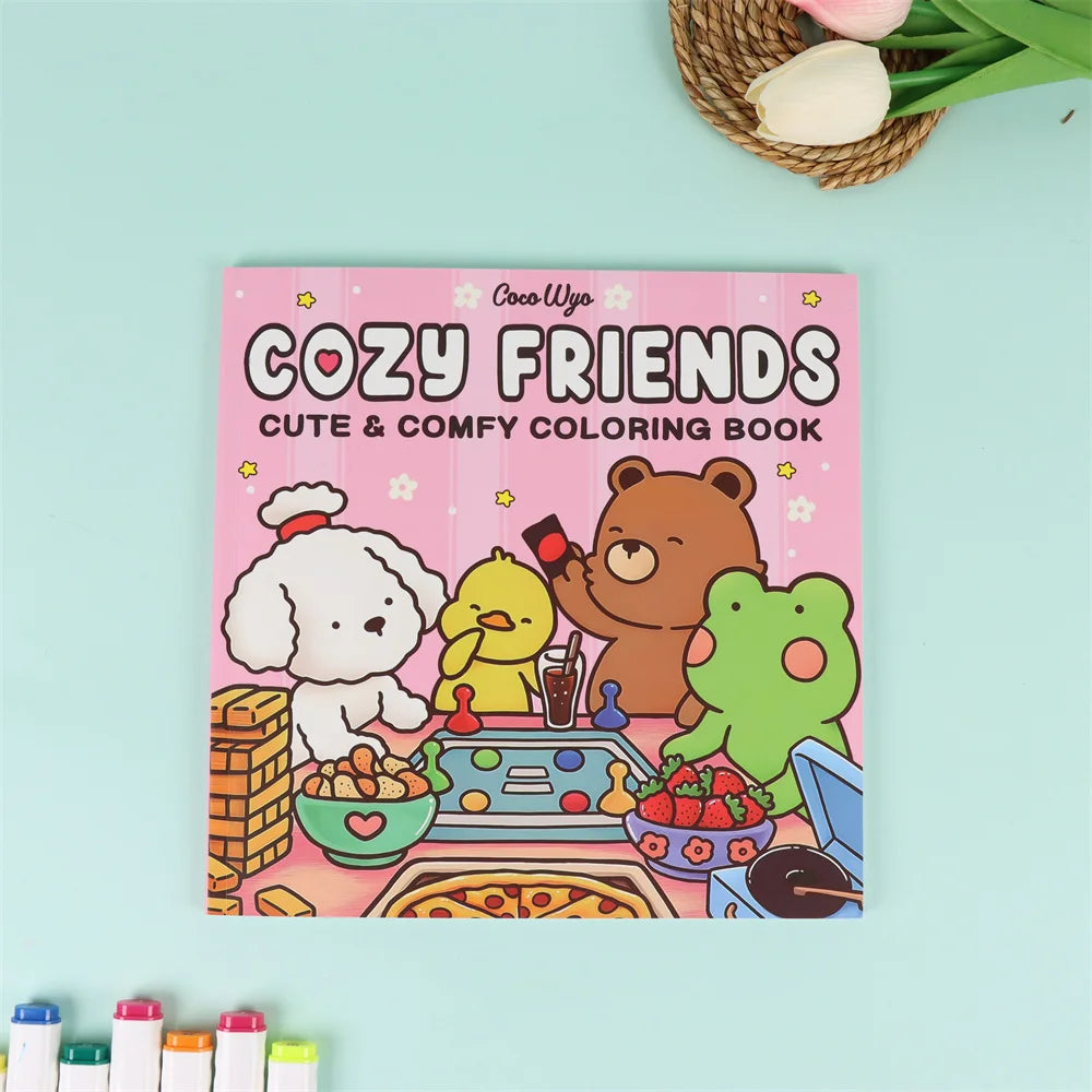 Halloween Coloring Book COZY FRIENDS Coloring Book For Adults And