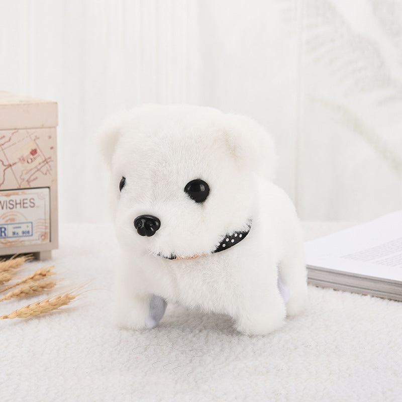 Realistic Plush Simulation Smart Dog Called Walking Plush Toy Electric Plush Robot Dog Toddler Toy Christmas Gift