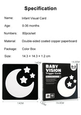Baby Visual Stimulation Cards Montessori High Contrast Flash Card Infant Gift For Children Cognition Toy