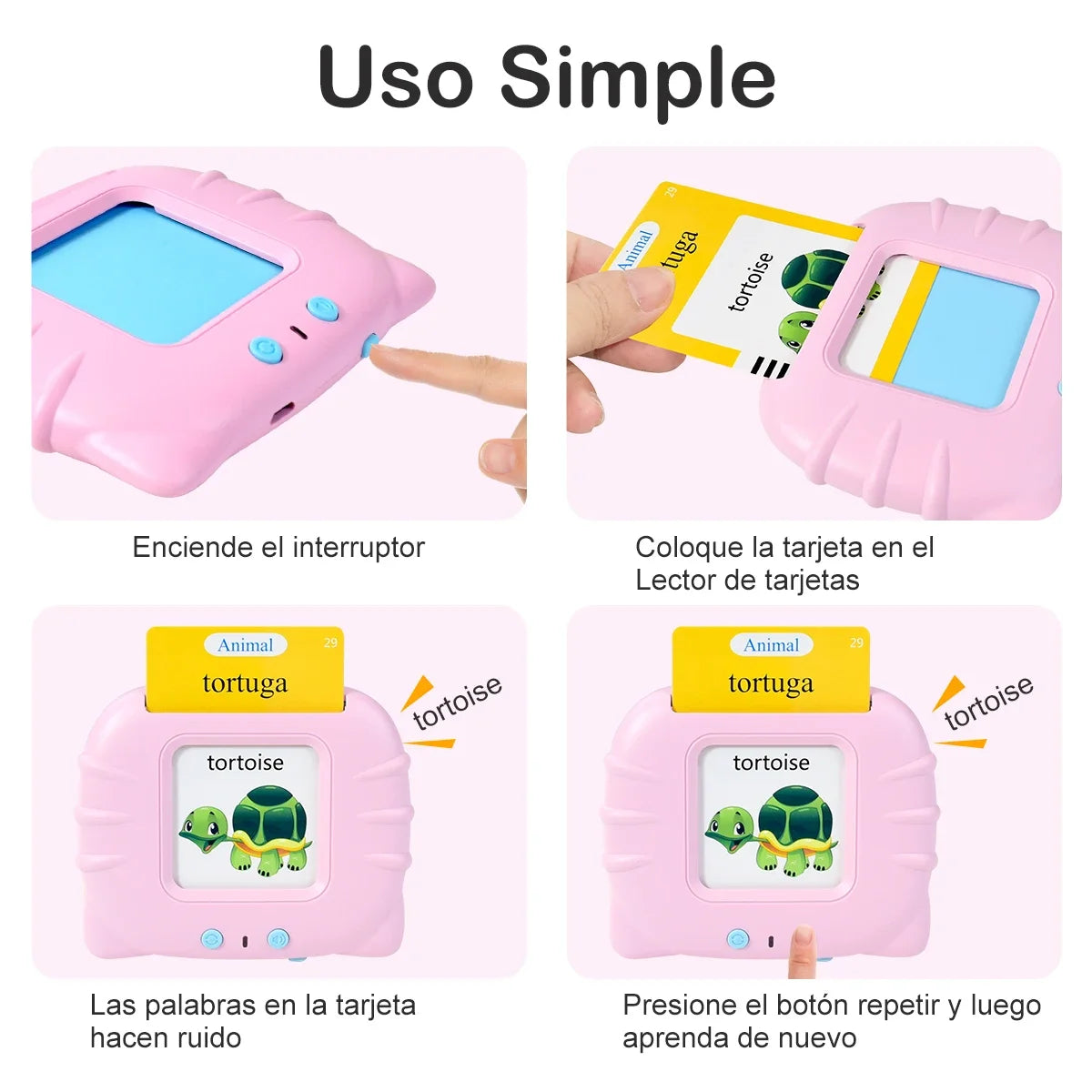 Kids Talking Flash Cards Audio Books Flashcards,Spanish Electronic Cognitive Cards Early Education Learn Words Study Toys Game