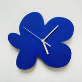 Nordic Wall Clock Silent Clock Battery Operated Decorative for Kids Table Children Living Room Ornaments Blue Flowers Creative
