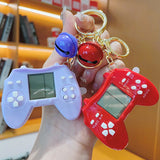 Mini Russian Building Blocks Game, Console Handheld Minicomputer Keychain Nostalgic Creative Puzzle, Old-Fashioned Toy Pendant