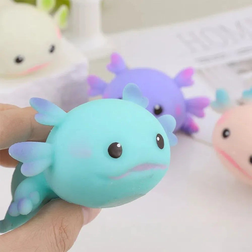 Cute Axolotl Squeeze Toys Stretch Design Fidget Doll Cartoon Fish Squishy Toy Stress Relief Multiple Color Slow Rebound Toys