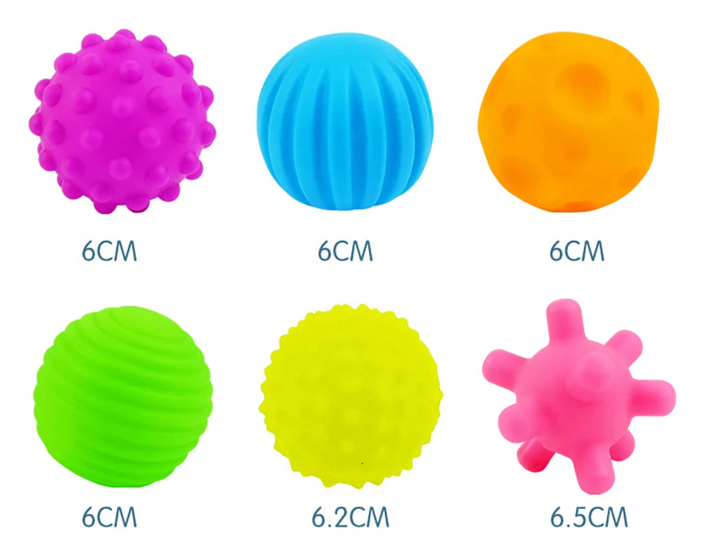 6Pcs Textured Multi Ball Set Develop baby Tactile Senses Toy Baby Touch Hand Ball Toys Children Training Ball Massage Soft Balls