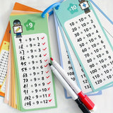 Flash Cards with Dry Erase Markers 30 Cards 0-12 Multiplication Division Educational Times Table Learning Math Games Chart