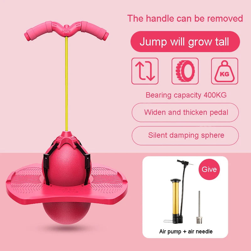 Bouncing Ball With Handle And Pump Balance Platform Bouncy Jump Pogo Ball For Kids Playground Sports Workout Competition Toy