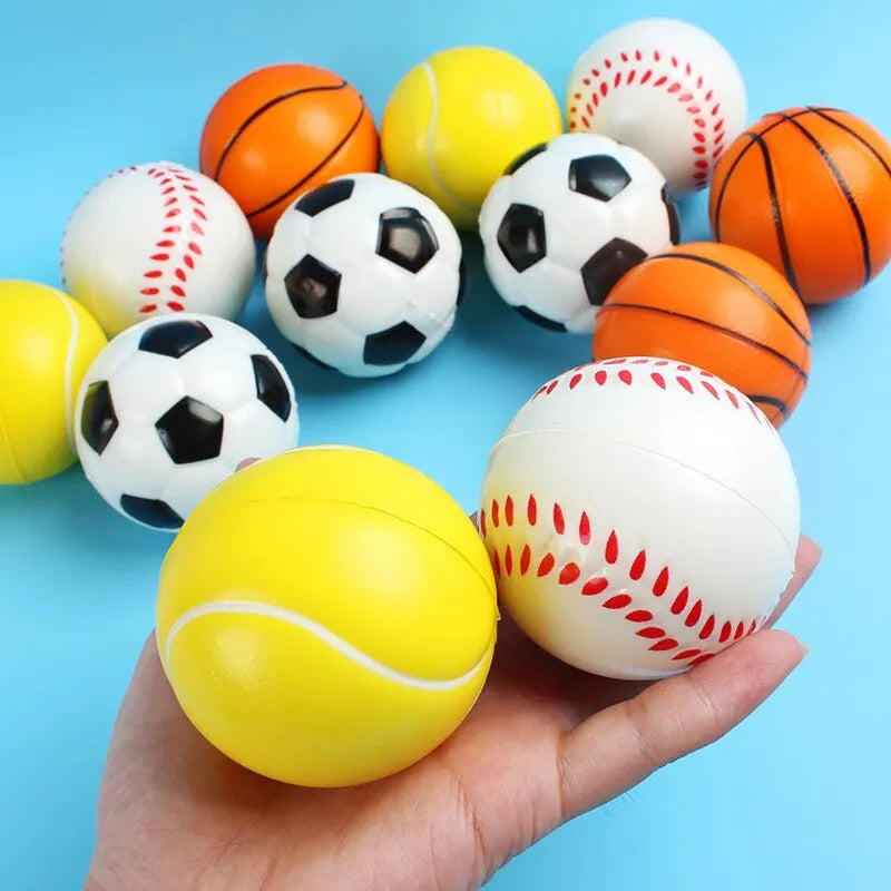 12pcs Children Sponge bounce Ball Sports  Anti Stress Ball Educational Toys For Kids Outdoor Sports  Decompression Release Ball