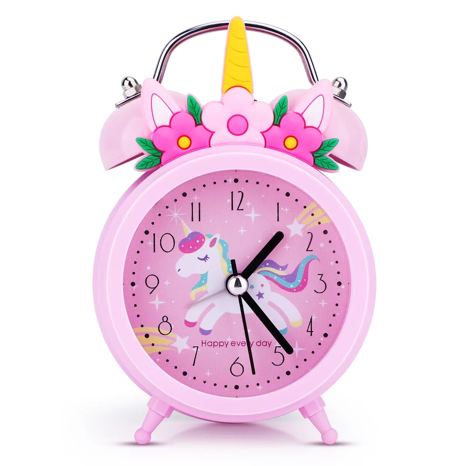 Kids Alarm Clock Cute Dinosaur Unicorn Desk Clock Double Bell Clock with Backlight Alarm Clock For Children Sleep Trainier Gifts