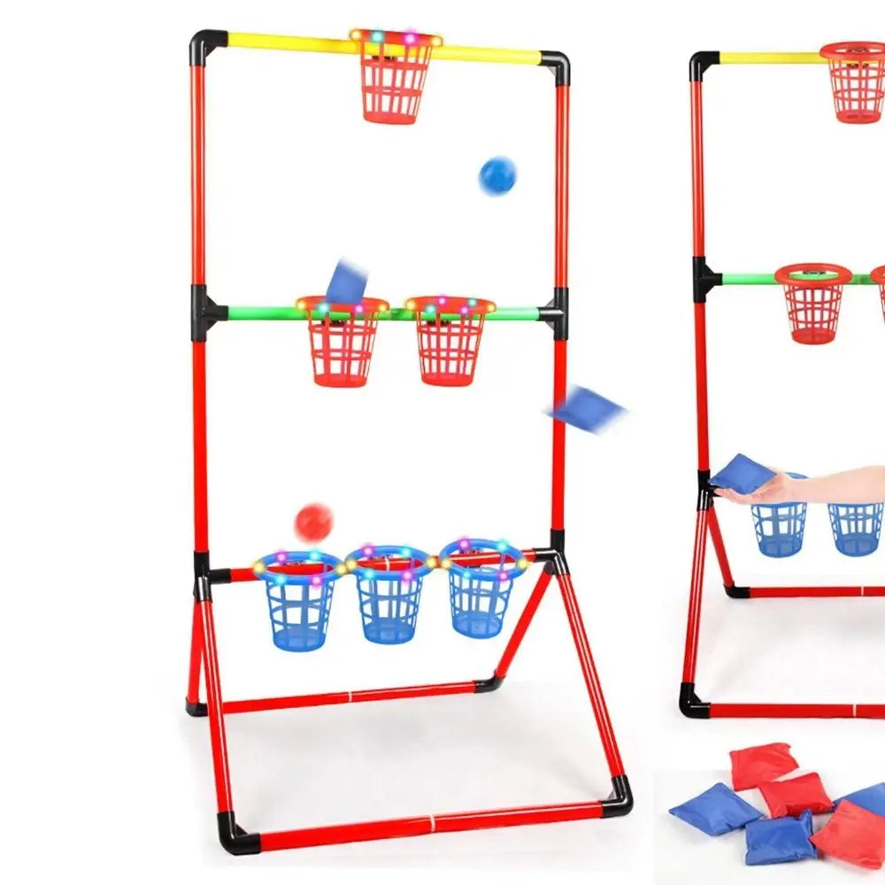 2 in 1 Sandbag Throwing Game Kit Interactive Portable Carnival Games Combo Set Bean Bags Balls Carrying Case Outdoor Games