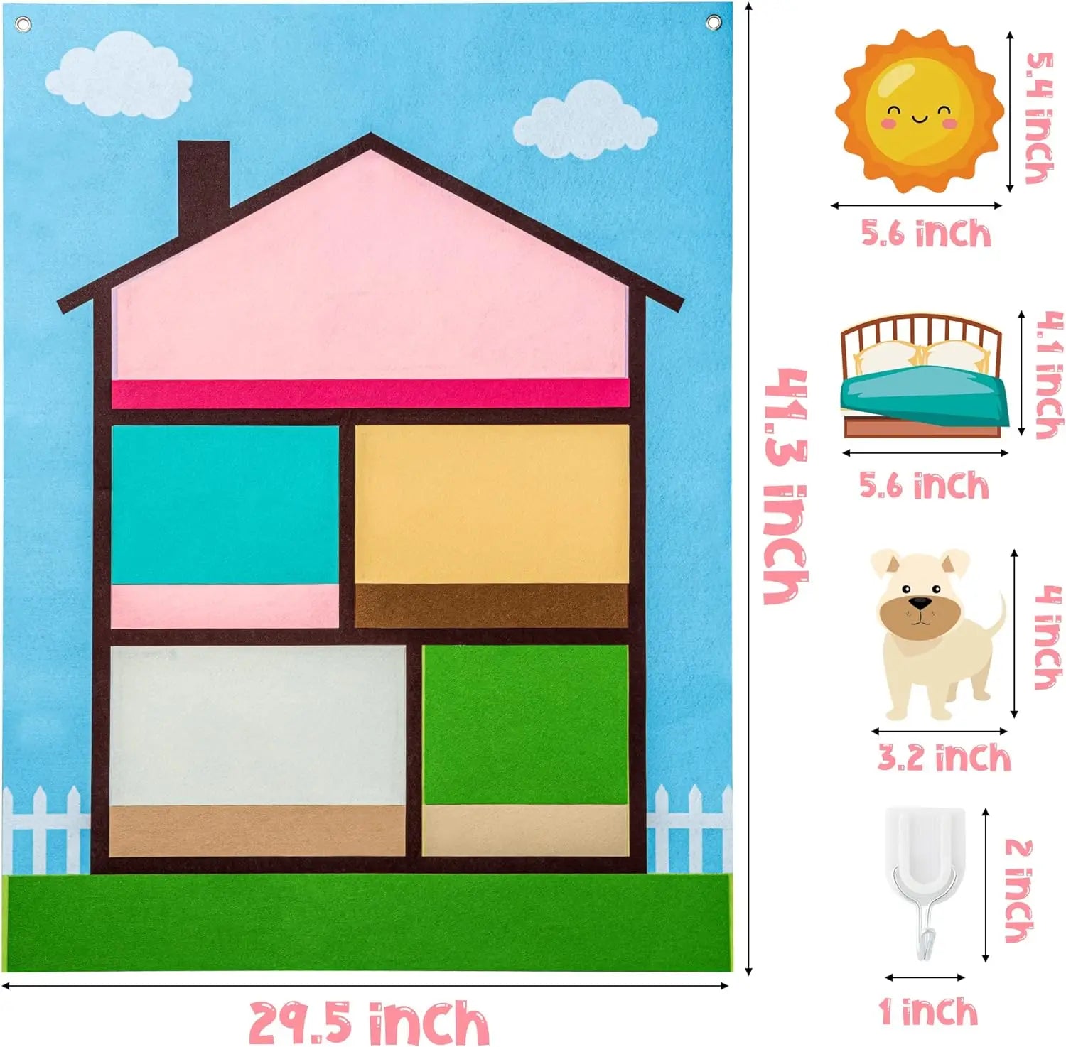 Farm Animals Felt Story Busy Board 4 IN 1 Themed Storytelling Farm Sea Zoo Vehicle Early Learning Interactive Wall Hanging Gifts