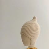 Korean Baby Ear Protection Hat Warm Warm Toddler Kintted Hats 1-3Years Girl Boy Earmuffs Cap Solid Woolen Kids Crochet Bonnet 모자