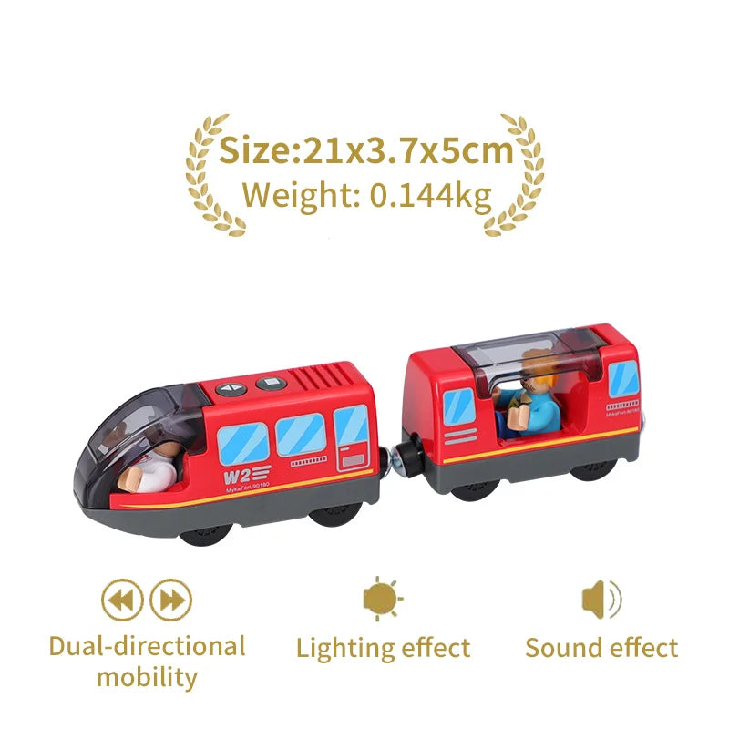New Electric Universal Simulation High Speed Train Magnetic Locomotive Fit for Wooden Train Track Railway Educational Toys Gifts