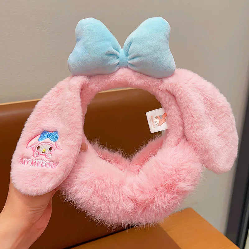 Kuromi Cinnamoroll Melody Plush Earmuffs Girls New Anime Ear Cover for Winter Kids Outdoors Warm Ear Muffs Children Xmas Gift