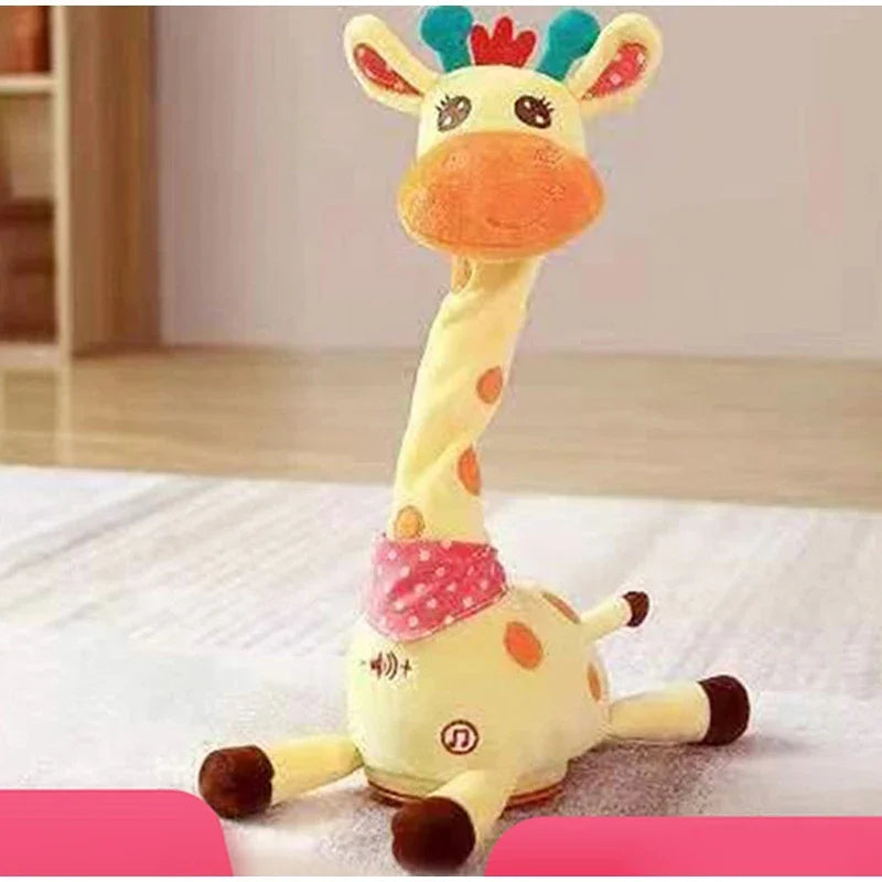 Music Giraffe Toy Singing Dancing Repeating What You Said Dancing Giraffe Flashing LED Lights Adjustable Volume Voice Simulation