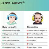 Child Baby Hearing Protection Safety Ear Muffs Kids Noise Cancelling Headphones Sleeping Earplugs Child Earmuff