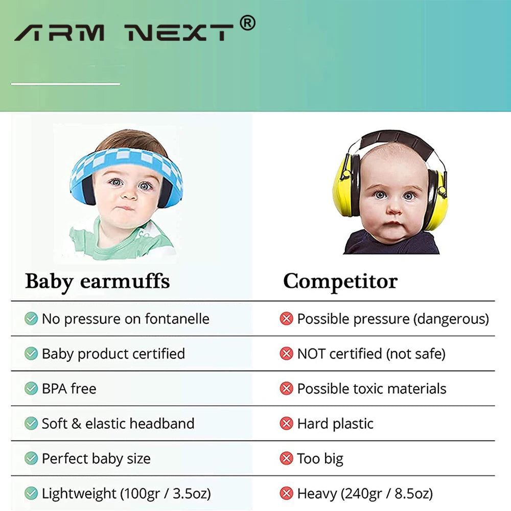 Child Baby Hearing Protection Safety Ear Muffs Kids Noise Cancelling Headphones Sleeping Earplugs Child Earmuff