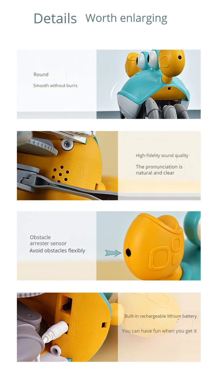 Children's Induction Escape Crab Crab Crawl Electronic Pet Toys Baby Music Early Education Mobile Toys Free Delivery