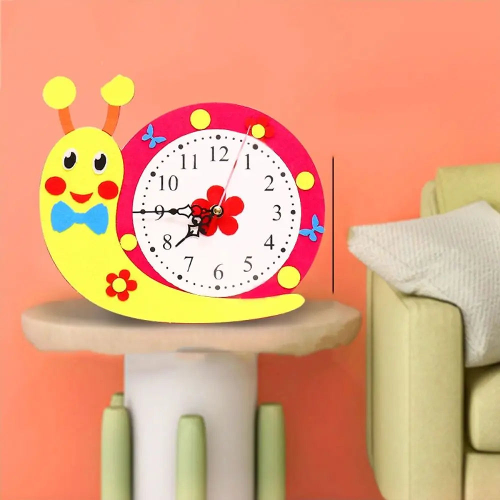 Nonwoven Fabric Cognition Clocks Toys DIY Puzzle Hour Minute Second DIY Clock Toys Cartoon Clock Time Teaching Aid Kids Gift