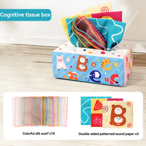 Fun Cartoon Unbreakable Cloth Book Ring Paper Tissue Box Toy