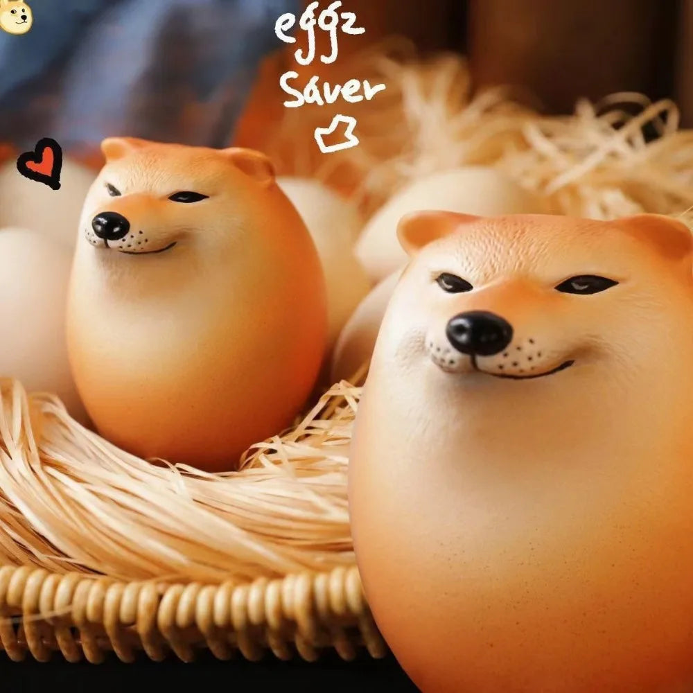 Fun Shibako Dog Egg Squishy Fidget Toy Realistic Egg Shape Desk Decor Shiba Inu Dog & Egg Union PU Slow Rebound Sensory Toy