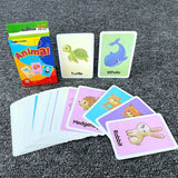 Montessori Early Baby Flash Cards Fruits Durable Children's Education Flash Cards Animal English Word Recognition Cards