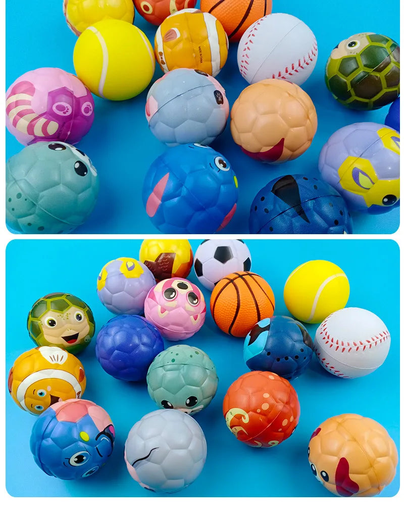 6pcs Solid Sponge Soft Ball Children Animal Football Football Toys Decompression Release Ball