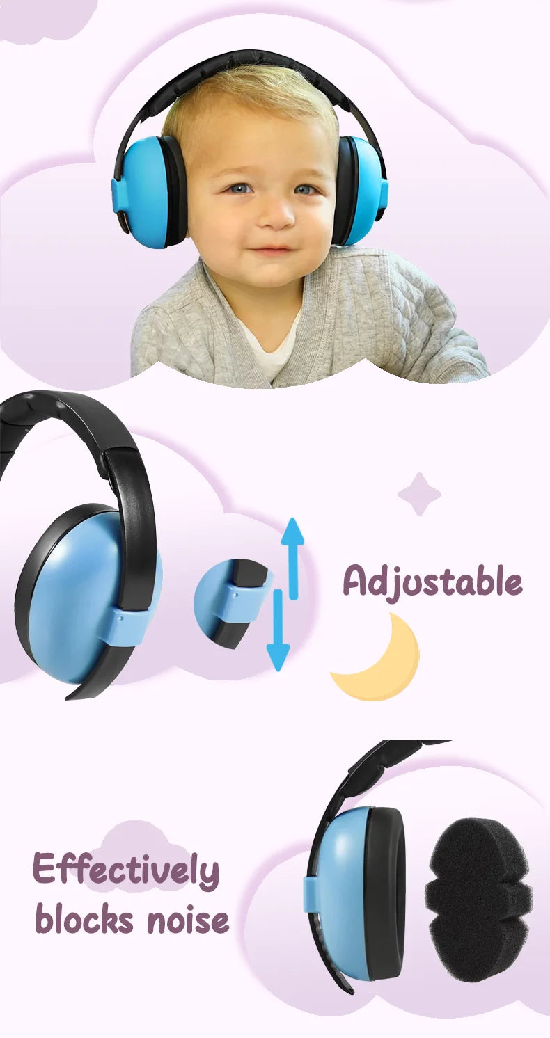 Baby Ear Protection for Babies and Toddlers Noise Reduction Earmuffs Baby Headphones Against Hearing Damage Improves Sleep