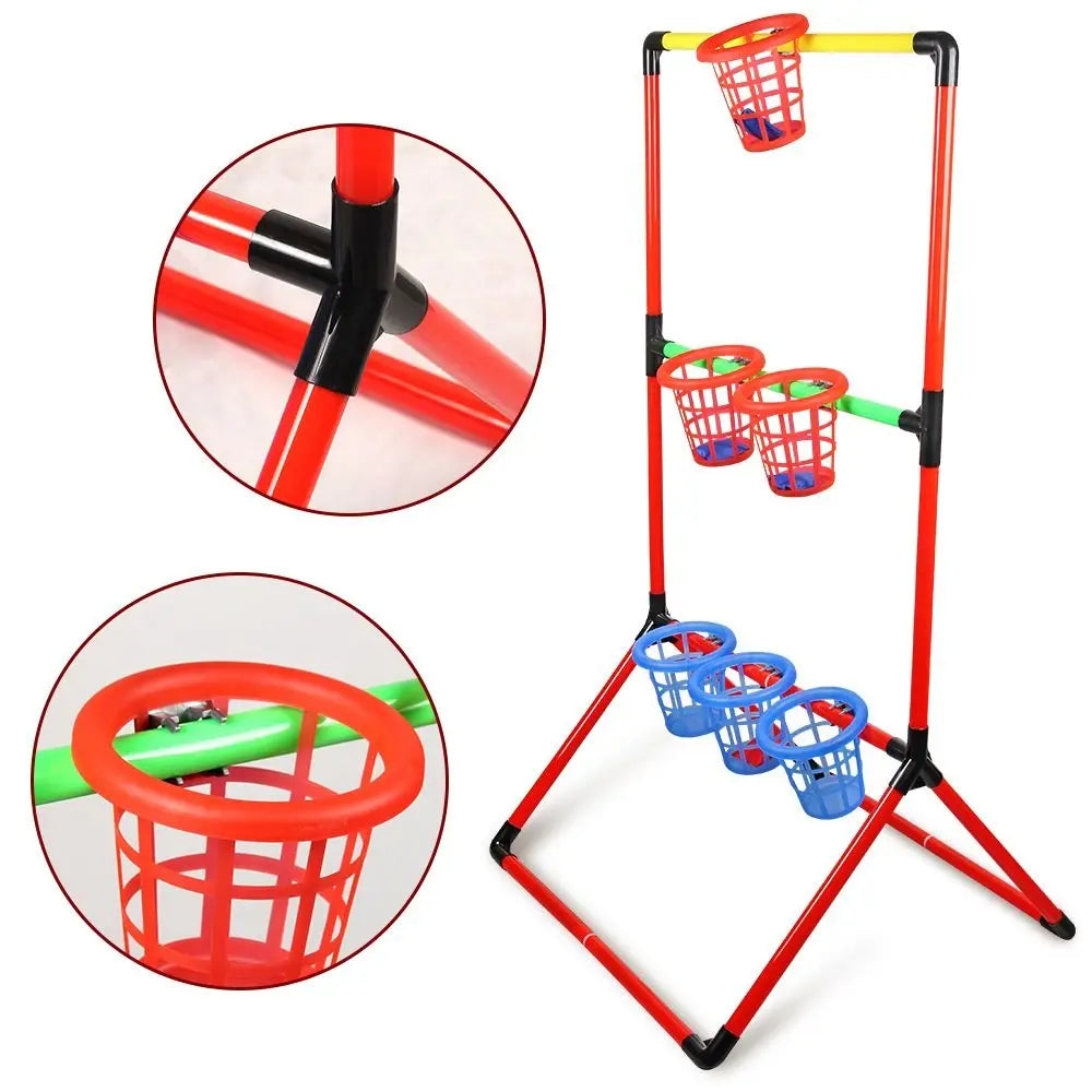 2 in 1 Sandbag Throwing Game Kit Interactive Portable Carnival Games Combo Set Bean Bags Balls Carrying Case Outdoor Games