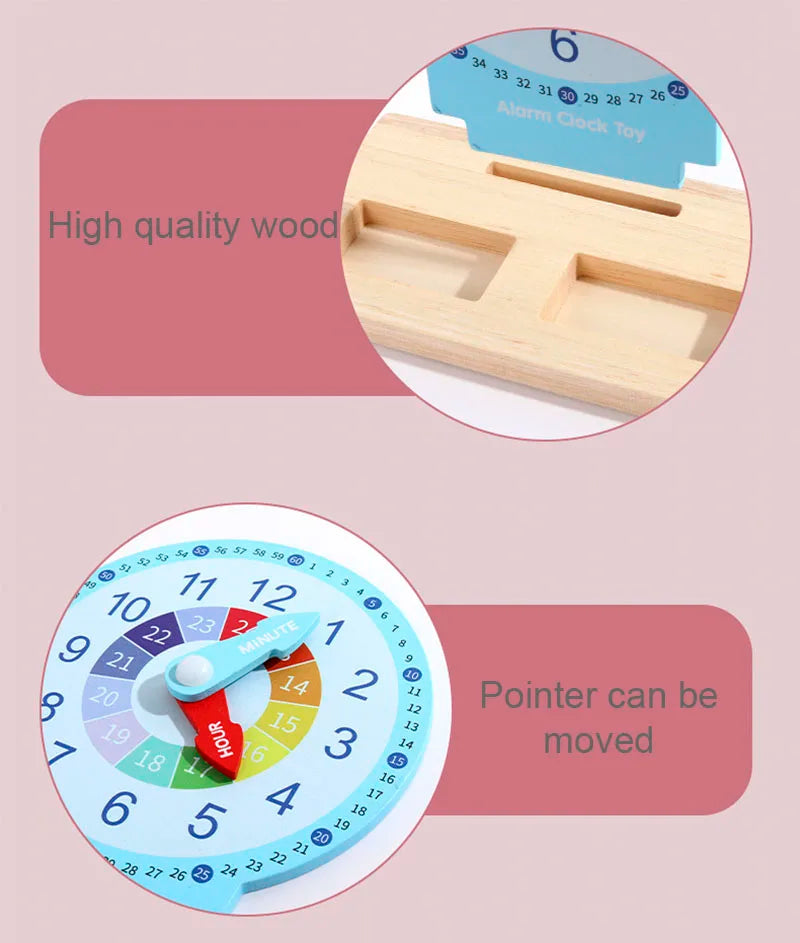 Children Montessori Clock Educational Toys Hour Minute Second Cognition Clock Model Teaching Aids Time Learning For Kindergarten