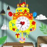 Nonwoven Fabric Cognition Clocks Toys DIY Puzzle Hour Minute Second DIY Clock Toys Cartoon Clock Time Teaching Aid Kids Gift