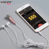 Microphone 3.5mm Stereo Studio Mic KTV Karaoke Mini Microphone With Earphone For Smart Phone Laptop PC Desktop Handheld Audio