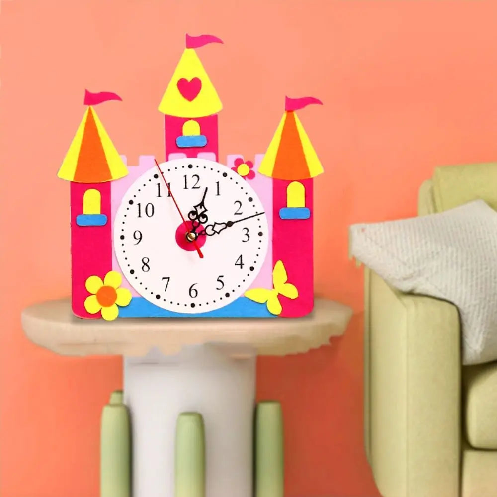 Nonwoven Fabric Cognition Clocks Toys DIY Puzzle Hour Minute Second DIY Clock Toys Cartoon Clock Time Teaching Aid Kids Gift