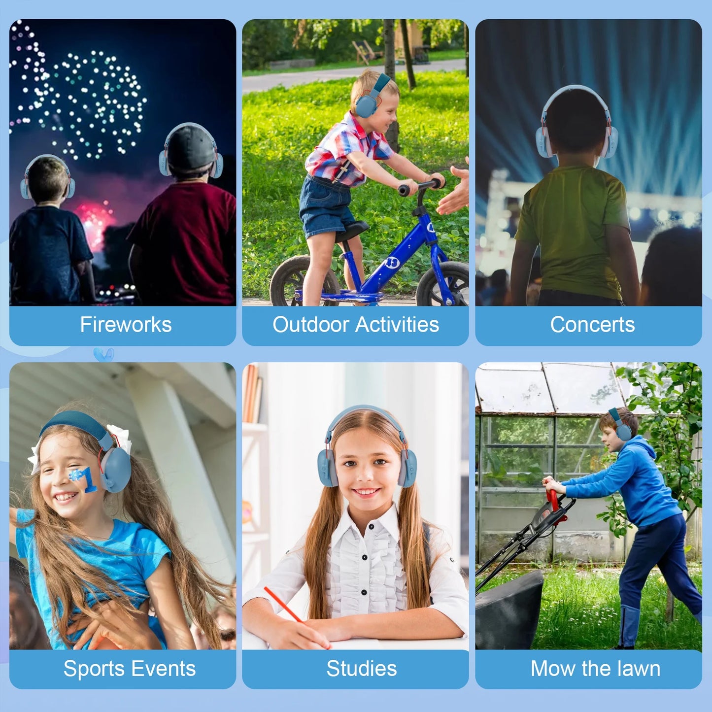 Kids Hearing Protection Earmuffs Baby Ear Defenders Noise Reduction Earmuff For Autism Children Toddlers Reading Sleeping