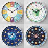 12 Inch Early Education Wall Clock Children's Cartoon Creative Living Room Wall Decoration Mute No Ticking Quartz Clock