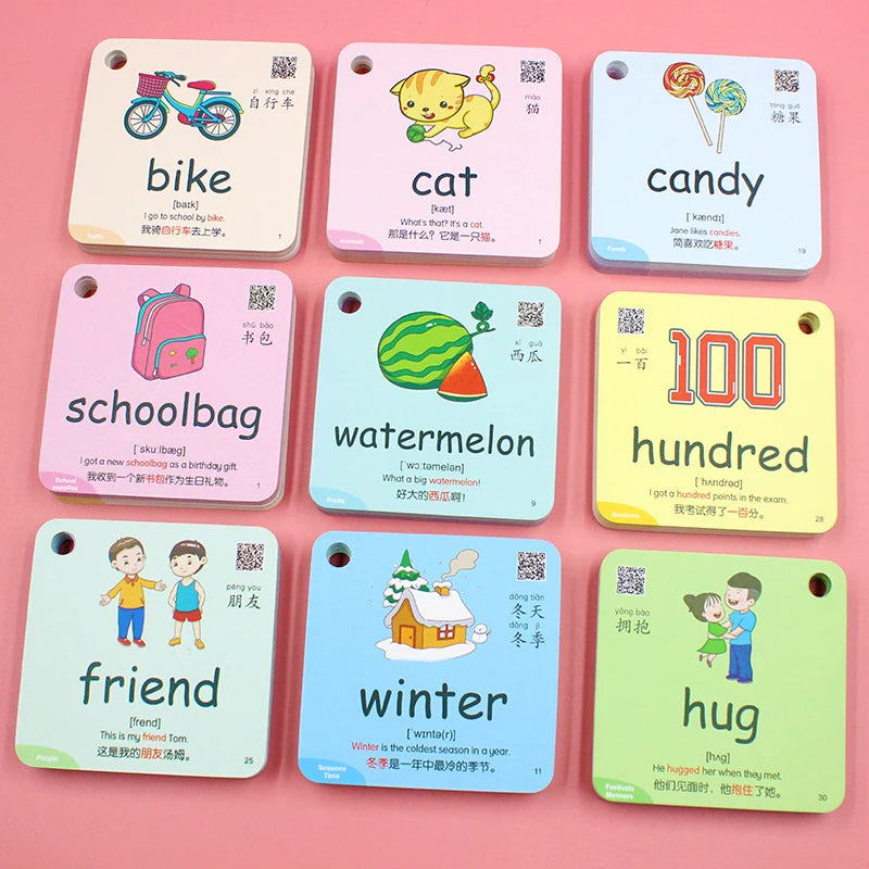 Montessori Educational Flash Cards 600 Cognitive Learning Cards Kids Discover Animal Shapes Colors Fun Toys Gifts Children's