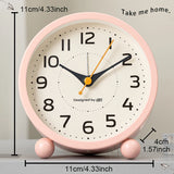 Children's alarm clock, metal material, silent operation time, with night light, suitable for bedroom, office, all scenes