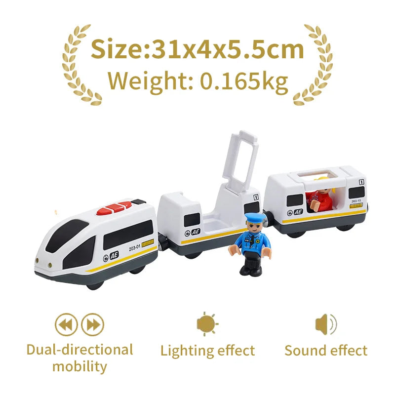 New Electric Universal Simulation High Speed Train Magnetic Locomotive Fit for Wooden Train Track Railway Educational Toys Gifts