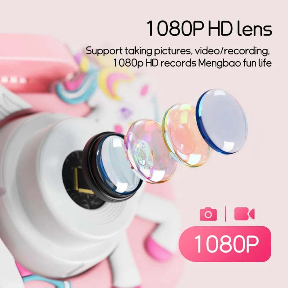 Kids Camera Digital Dual Camera HD 1080P Video Camera Toys with 32GB Card Mini Cam Color Display Children Birthday Gift Kids Toy