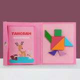 Hot Magnetic Jigsaw Puzzle 3D Geometric Shapes Tangram Board Kids