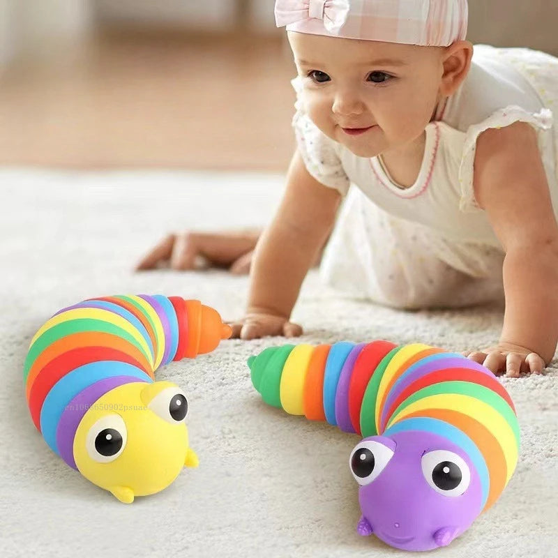 Baby Toy Twisted Caterpillar Infants and Toddlers Colorful Stress Relieving Toys Early Educational Toys Newborn Gift Squishy 1pc