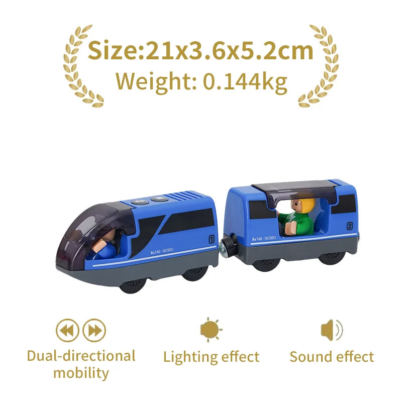 New Electric Universal Simulation High Speed Train Magnetic Locomotive Fit for Wooden Train Track Railway Educational Toys Gifts