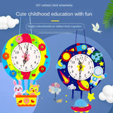 Nonwoven Fabric Cognition Clocks Toys DIY Puzzle Hour Minute Second DIY Clock Toys Cartoon Clock Time Teaching Aid Kids Gift