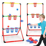 2 in 1 Sandbag Throwing Game Kit Interactive Portable Carnival Games Combo Set Bean Bags Balls Carrying Case Outdoor Games