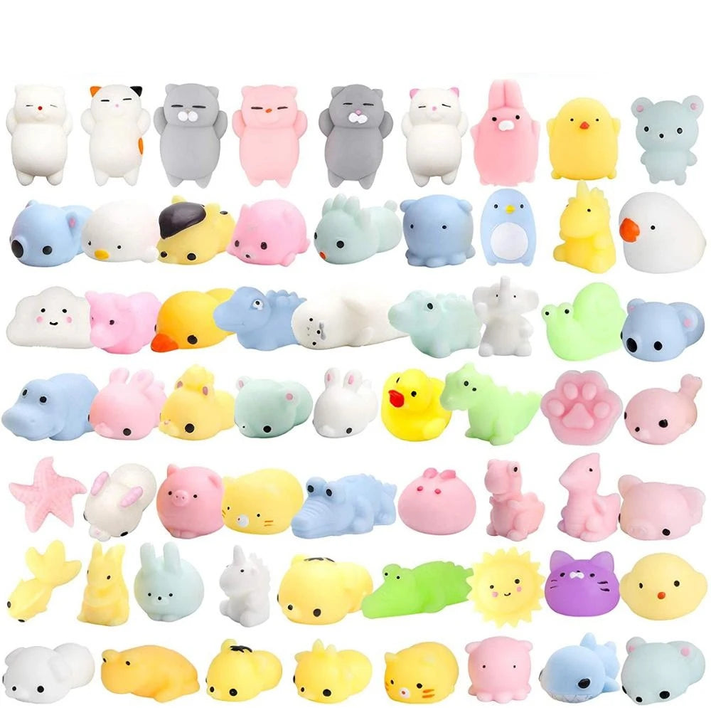 50-5PCS Kawaii Squishies Mochi Anima Squishy Toys For Kids Antistress Ball Squeeze Party Favors Stress Relief Toys For Birthday