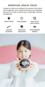 Child Alarm clock Digital Emotion Table Clock WIth Light Cute Cartoon Alarm Clock For Kids